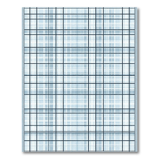 Soft Blue Plaid Lattice Tones Rug