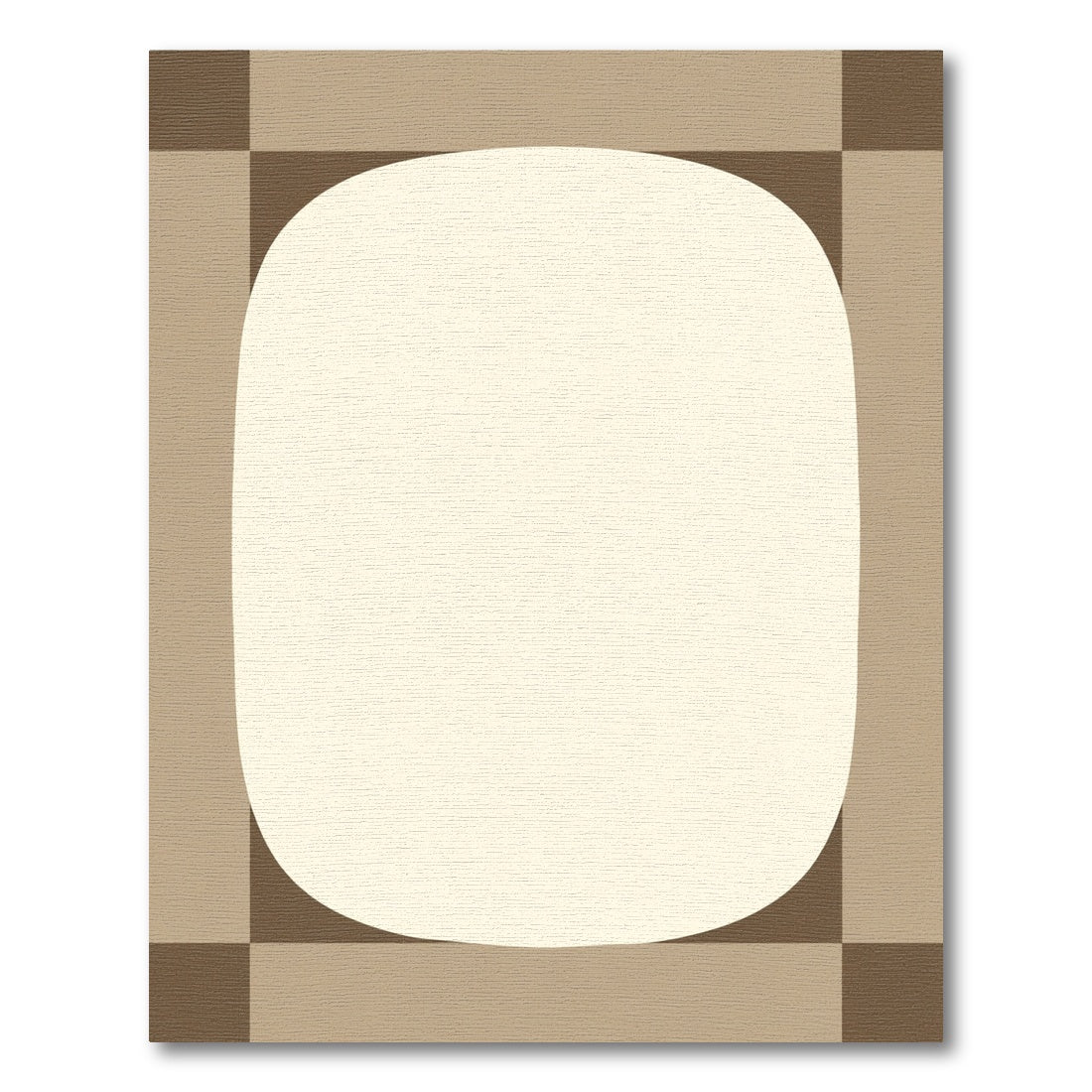 Neutral Toned Organic Center Square Rug
