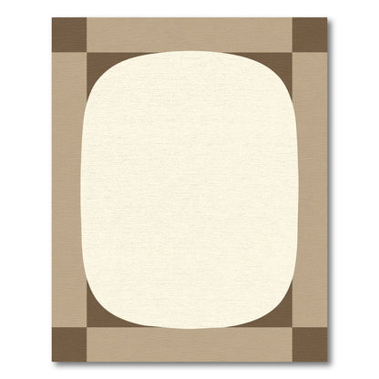 Neutral Toned Organic Center Square Rug
