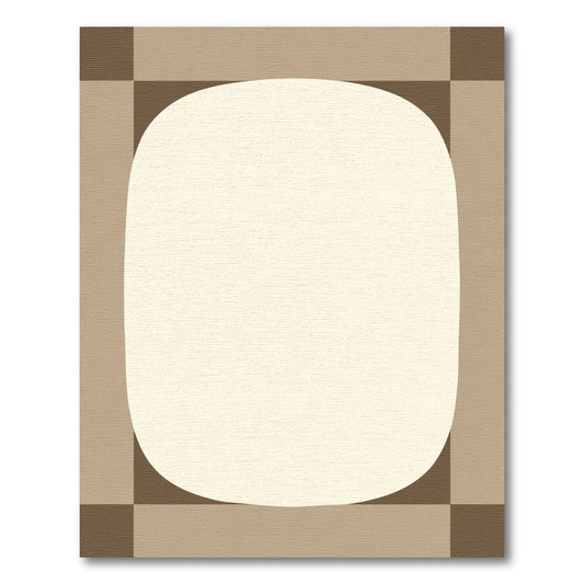 Neutral Toned Organic Center Square Rug