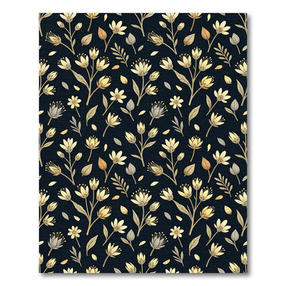 Golden Botanical Scatter Rug