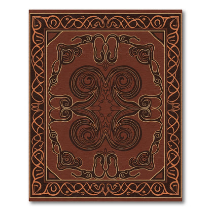 Chocolate And Amber Swirl Border Rug