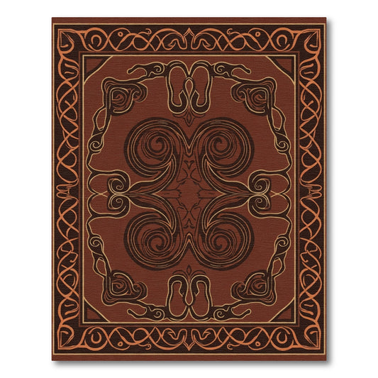 Chocolate And Amber Swirl Border Rug
