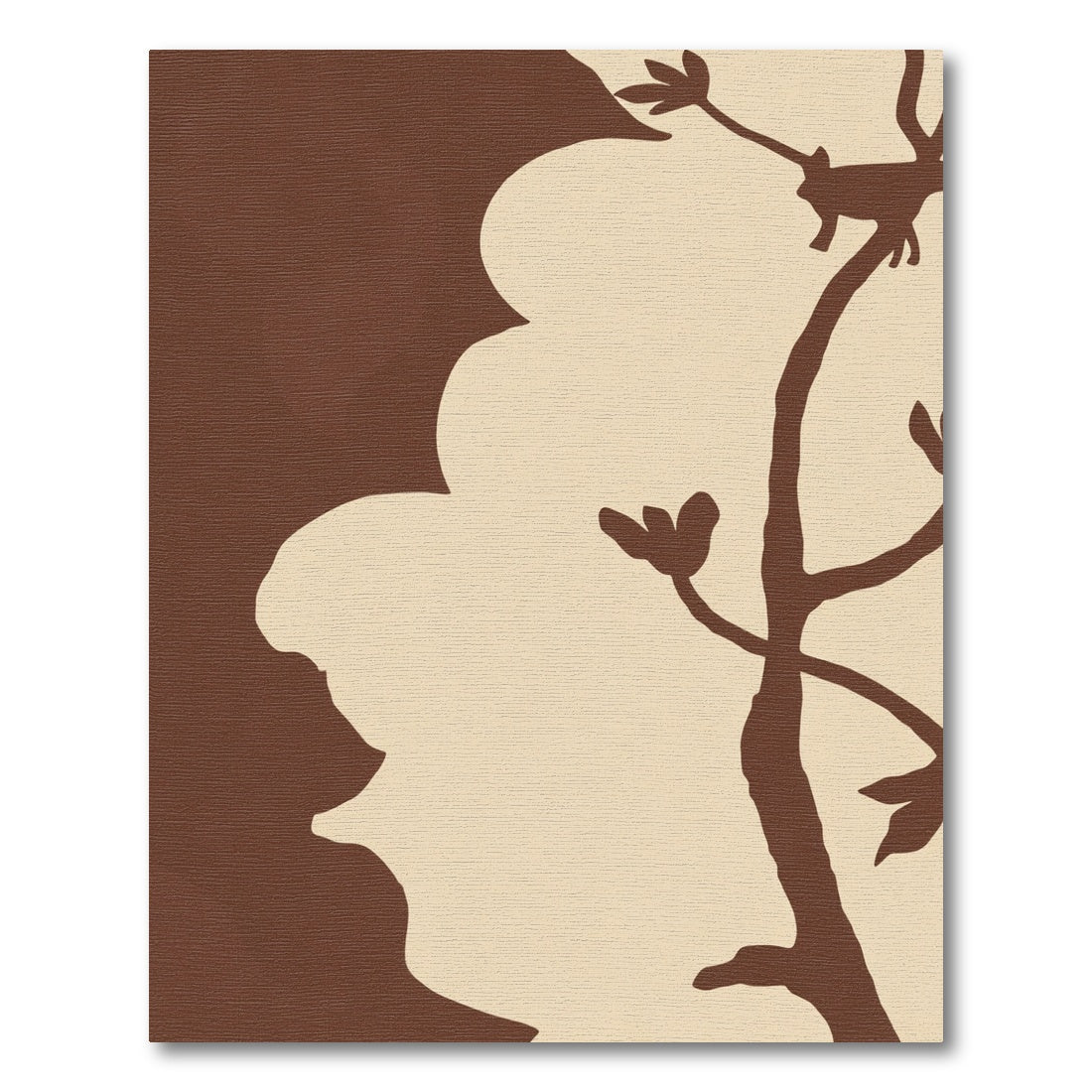 Brown Abstract Tree Silhouette Rug