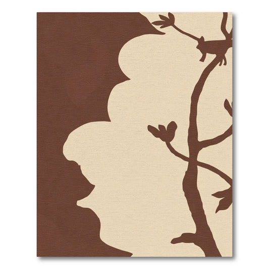 Brown Abstract Tree Silhouette Rug