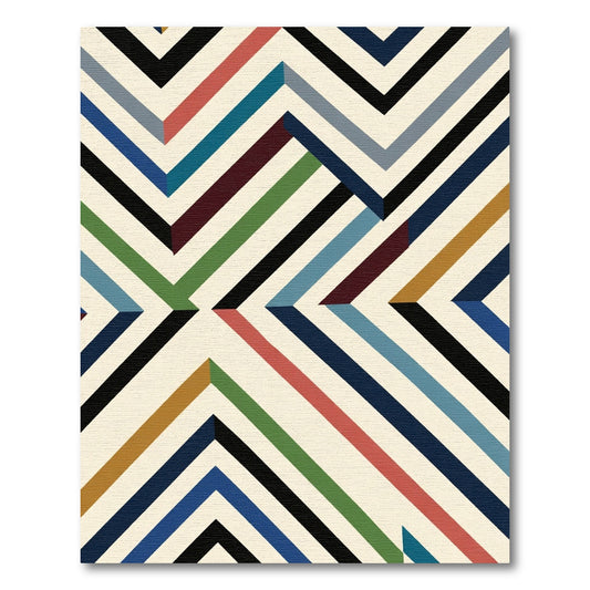 Eclectic Geometric Chevron Ribbon Runner Rug
