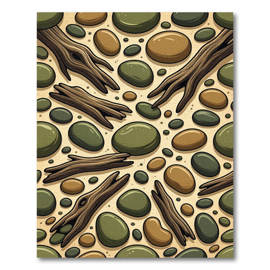 Natural Wood Driftwood Riverstone Rug
