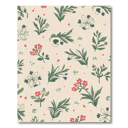 Whimsical Floral Botanical Garden Cream Rug