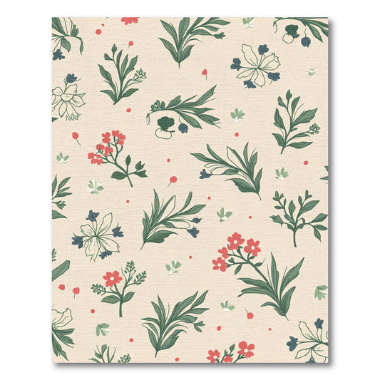 Whimsical Floral Botanical Garden Cream Rug