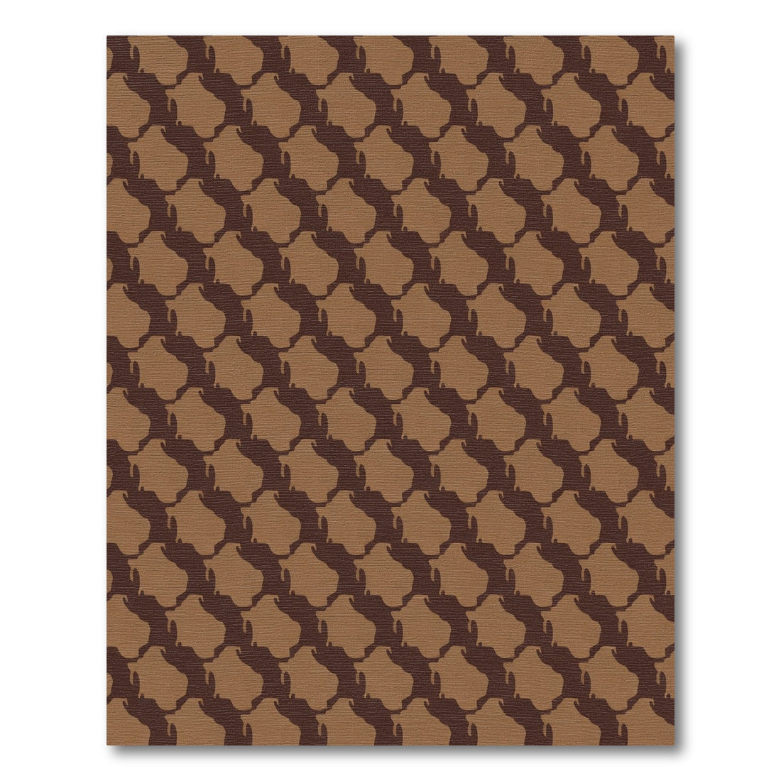 Classic Brown Interlocking Swirl Rug