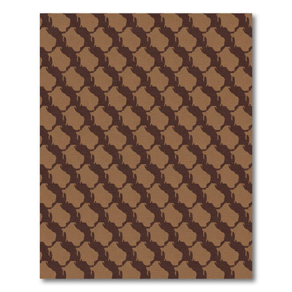 Classic Brown Interlocking Swirl Rug