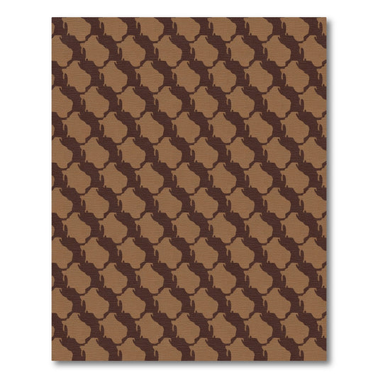 Classic Brown Interlocking Swirl Rug