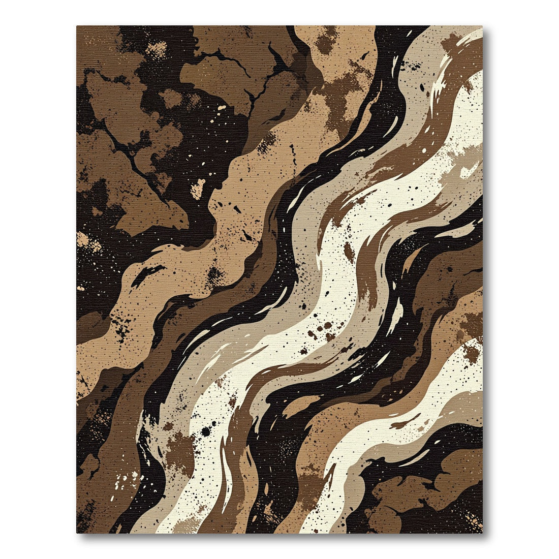 Earthy Tones Splatter Organic Waves Rug