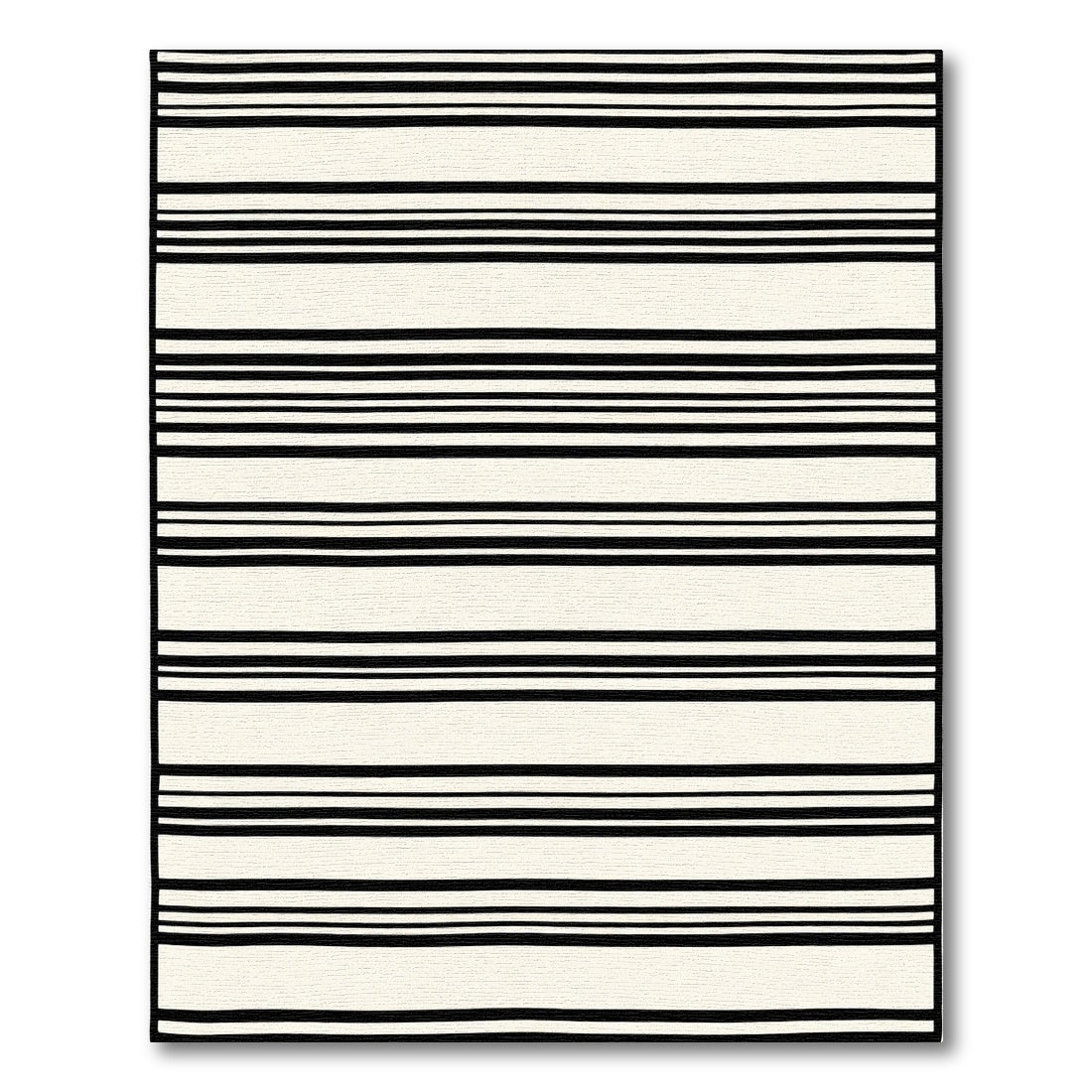 Classic Black Horizontal Stripe Rug
