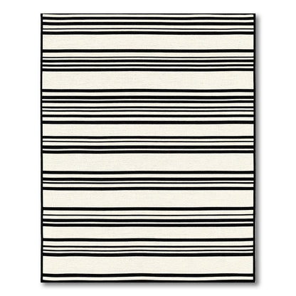 Classic Black Horizontal Stripe Rug