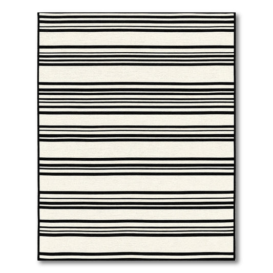 Classic Black Horizontal Stripe Rug