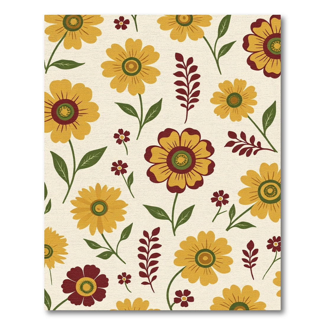 Golden Yellow Bloom Branch Arrangement Rug