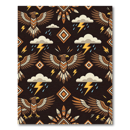 Brown Eagle Storm Diamond Feather Rug