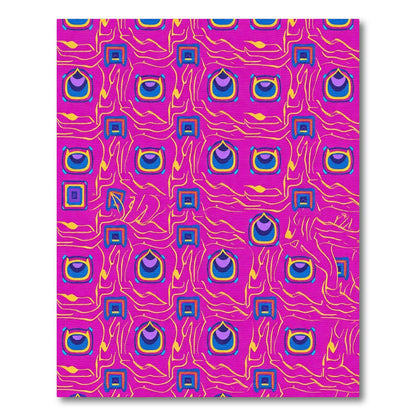 Vibrant Hot Pink Abstract Geometric Swirl Rug
