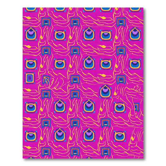 Vibrant Hot Pink Abstract Geometric Swirl Rug