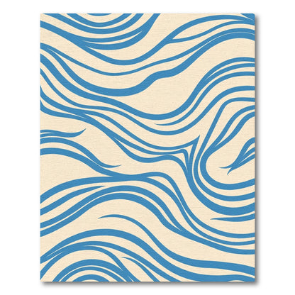 Sandy Beige Blue Swirls Rug