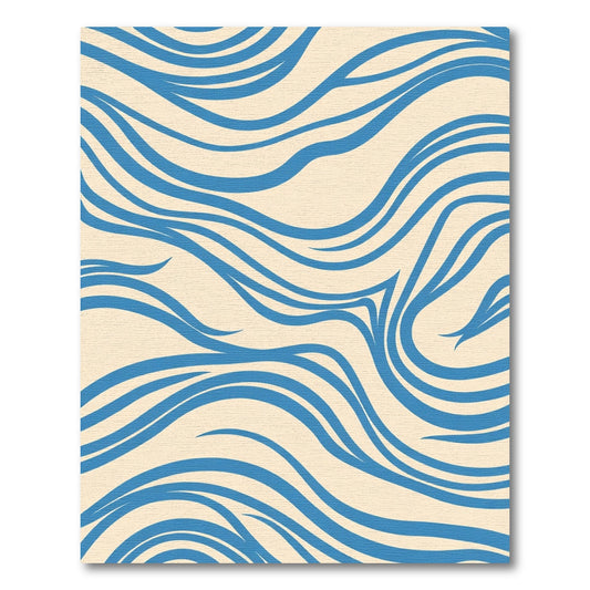 Sandy Beige Blue Swirls Rug