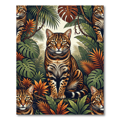 Lush Tropical Jungle Feline Exotic Rug