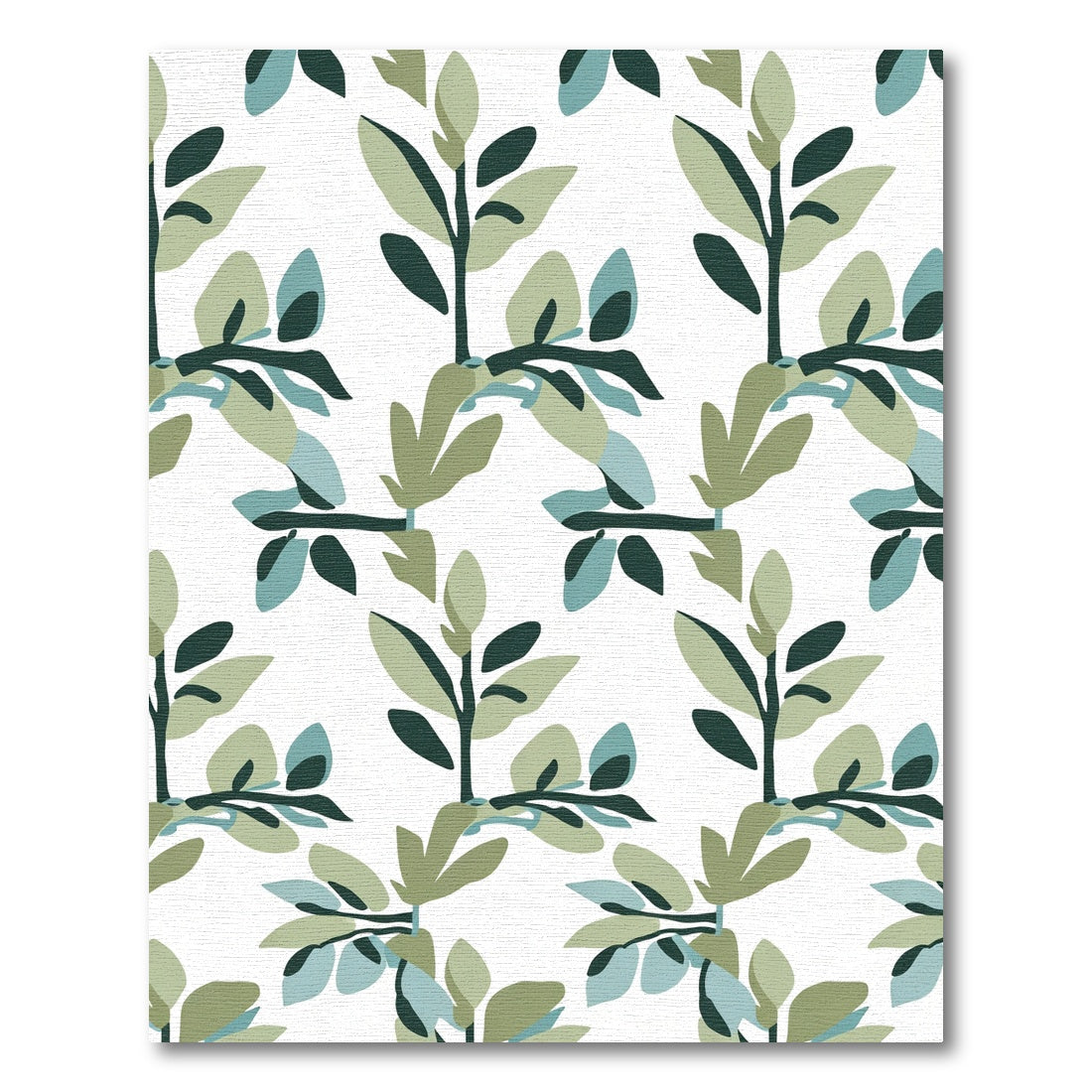 Abstract Green Blue Foliage Branch Rug