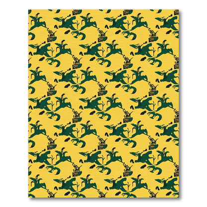 Deep Green Floral Arrangement Overlay Rug