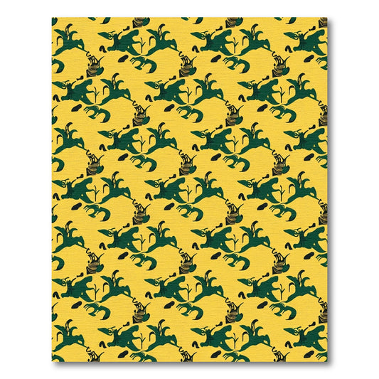 Deep Green Floral Arrangement Overlay Rug