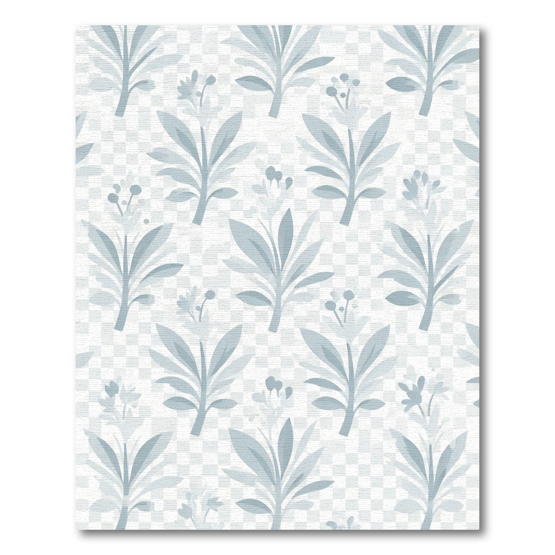Soft Blue Floral Sprig Weave Rug