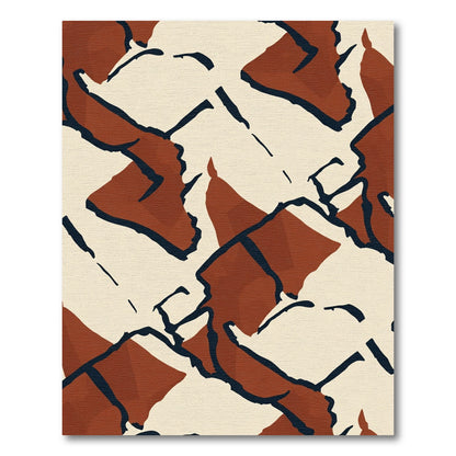 Terracotta Abstract Brushstroke Forms Rug