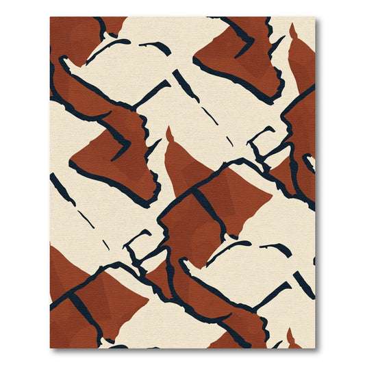 Terracotta Abstract Brushstroke Forms Rug