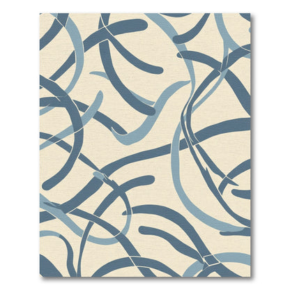 Abstract Blue Ribbon Swirl Rug