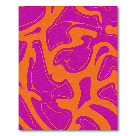 Bold Magenta Orange Swirl Flow Rug
