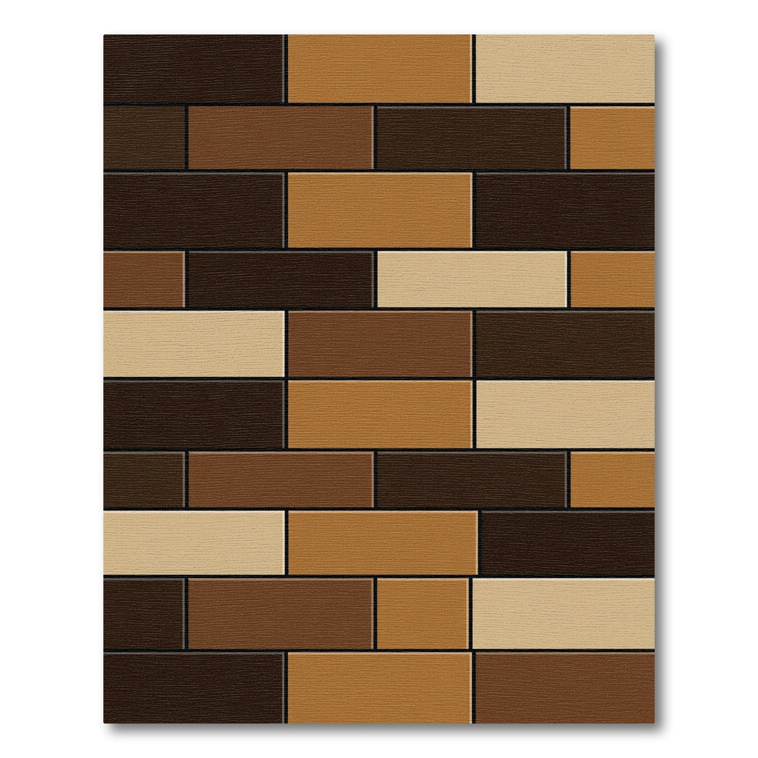Modern Earthy Brown Geometric Block Rug