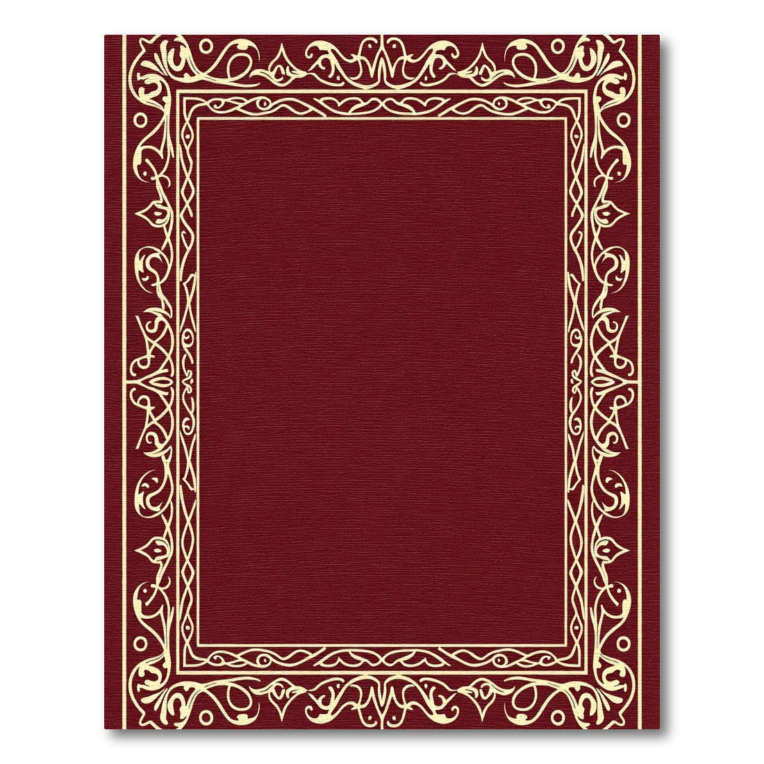 Rich Burgundy Cream Vine Border Rug