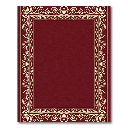 Rich Burgundy Cream Vine Border Rug
