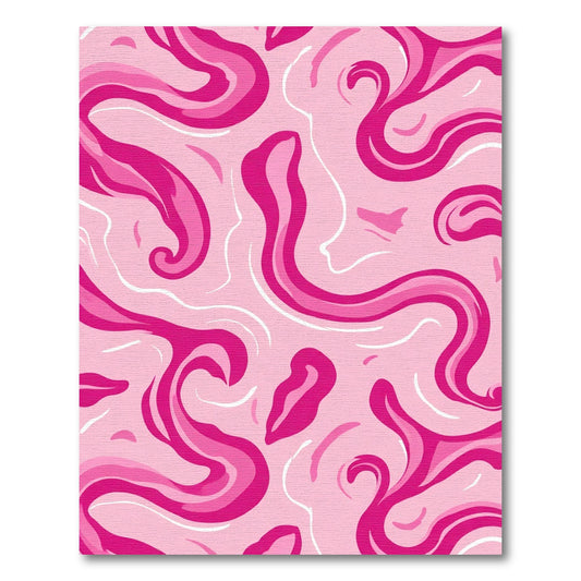 Pink Swirl Flow Abstract Rug