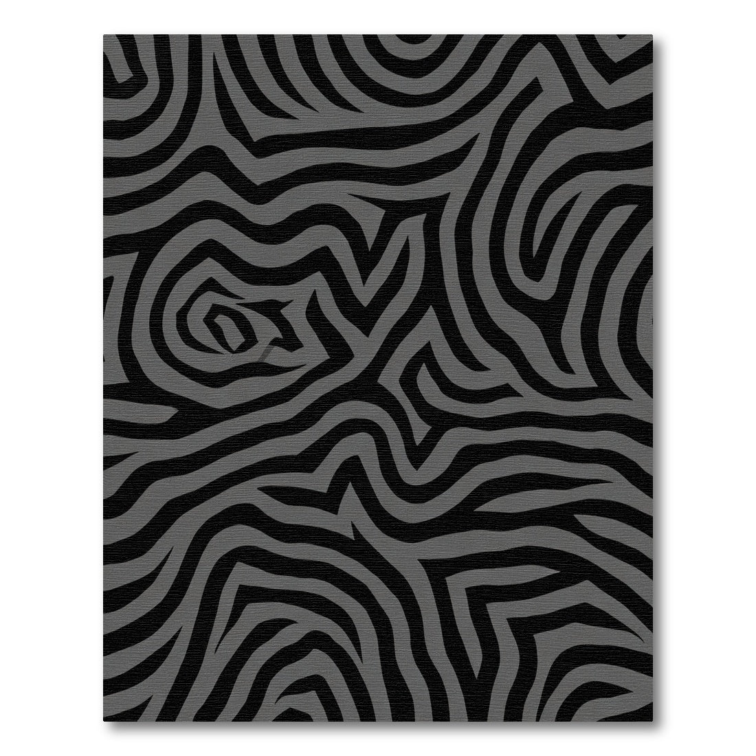 Monochromatic Black Charcoal Zebra Stripes Rug
