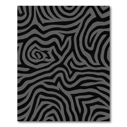 Monochromatic Black Charcoal Zebra Stripes Rug
