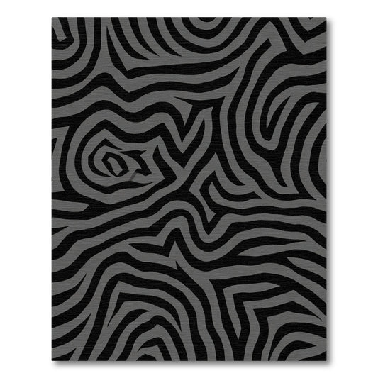 Monochromatic Black Charcoal Zebra Stripes Rug