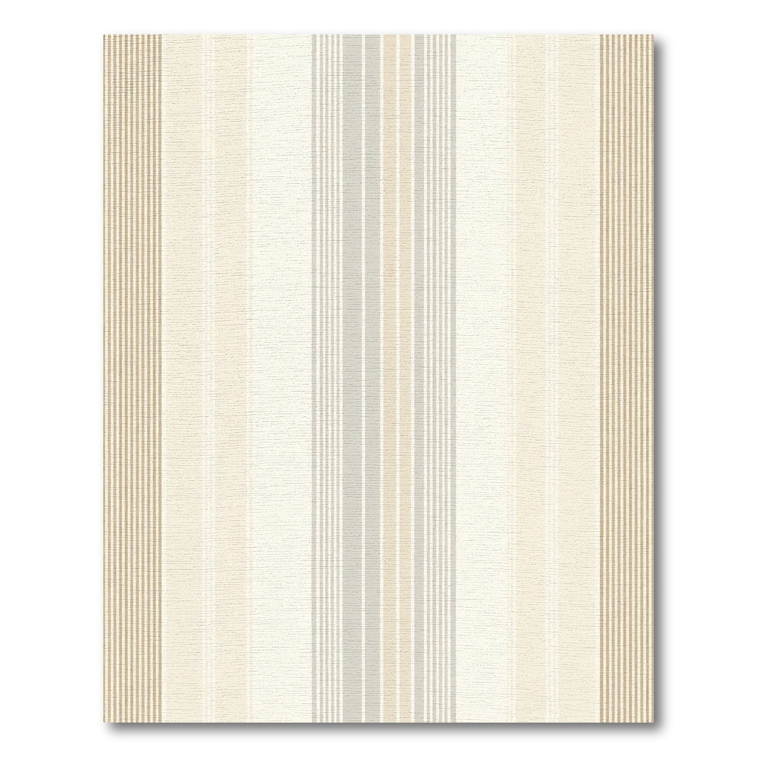 Cream and Gold Vertical Stripe Rug