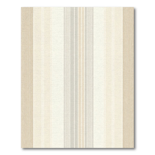 Cream and Gold Vertical Stripe Rug
