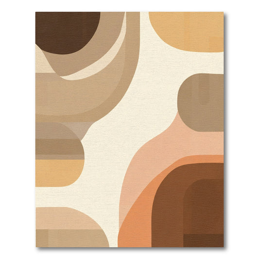 Earthy Mid Century Organic Waves Rug