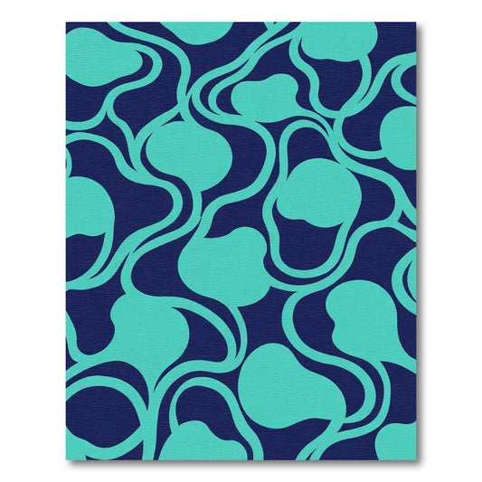 Teal Abstract Swirl Bloom Rug