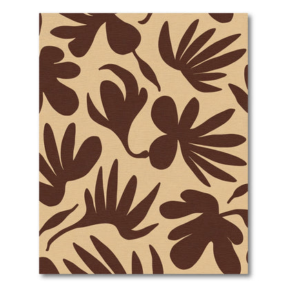 Rich Brown Abstract Floral Forms Rug
