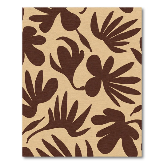 Rich Brown Abstract Floral Forms Rug
