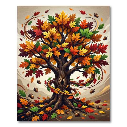 Vibrant Autumn Maple Leaf Forest Rug