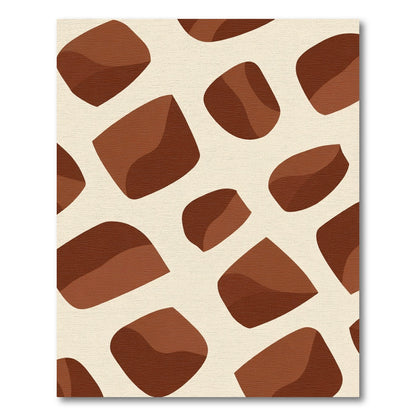 Rich Brown Abstract Organic Shapes Rug